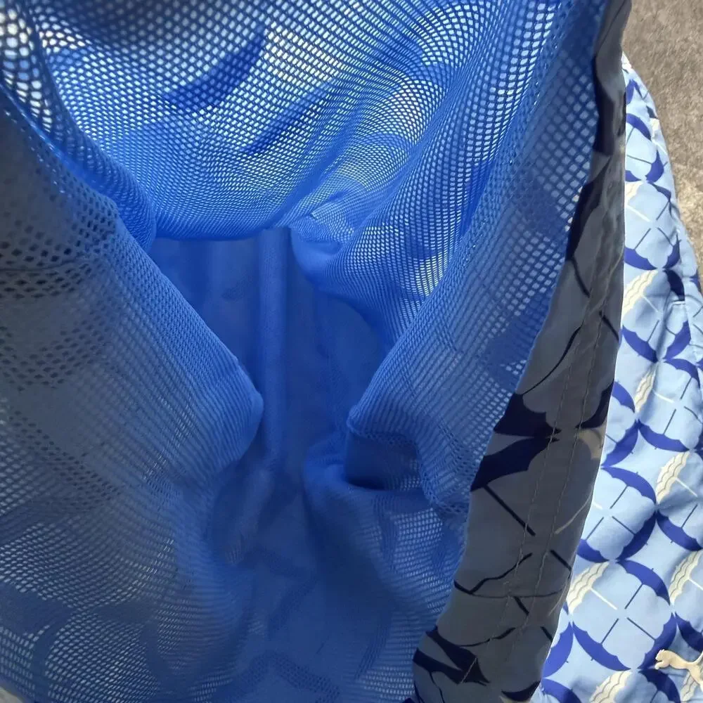 Puma Shorts Mens XL Blue Swim Mesh Lined Umbrella Print Drawstring Pockets